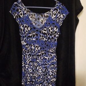 21 NWOT Bunched Waist Blue Animal Print Mini